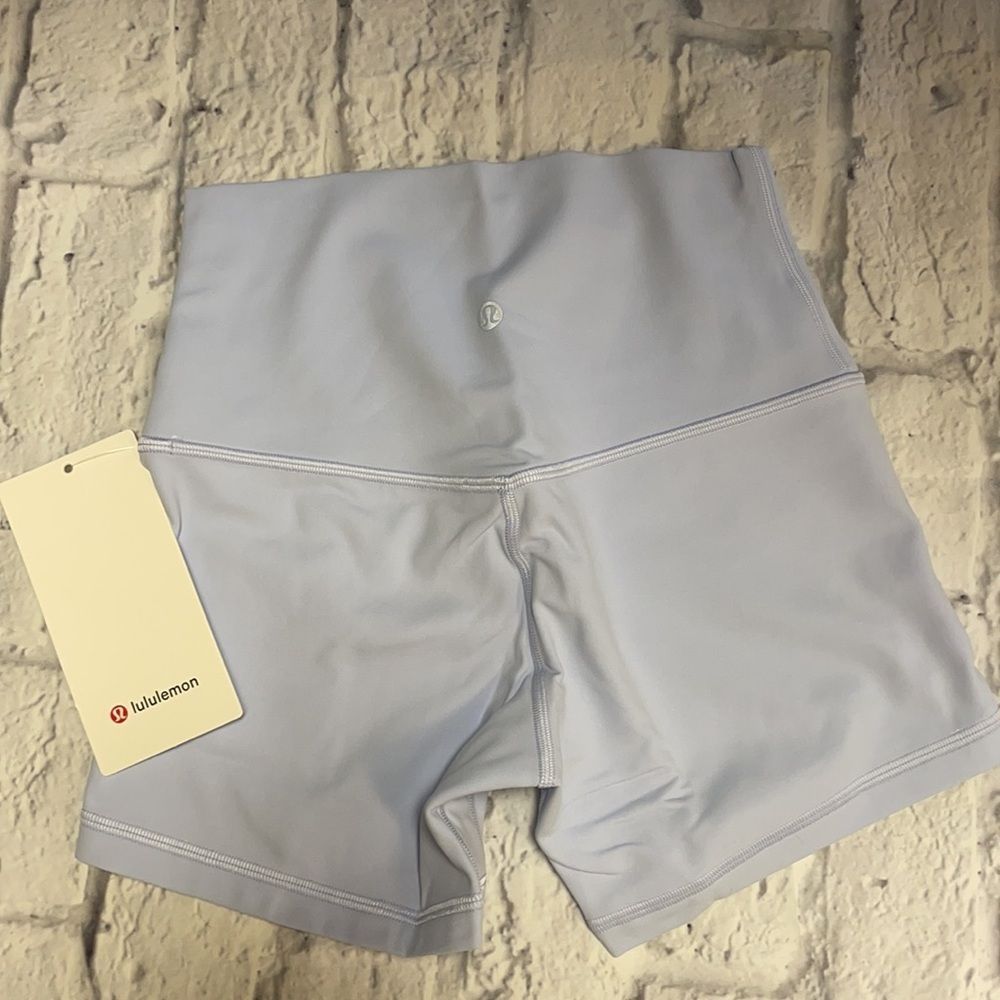 LULULEMON Align 6” Bike Shorts  PASTEL BLUE Lavender 4 6 HIGH RISE Nulu PERfect - Picture 2 of 5